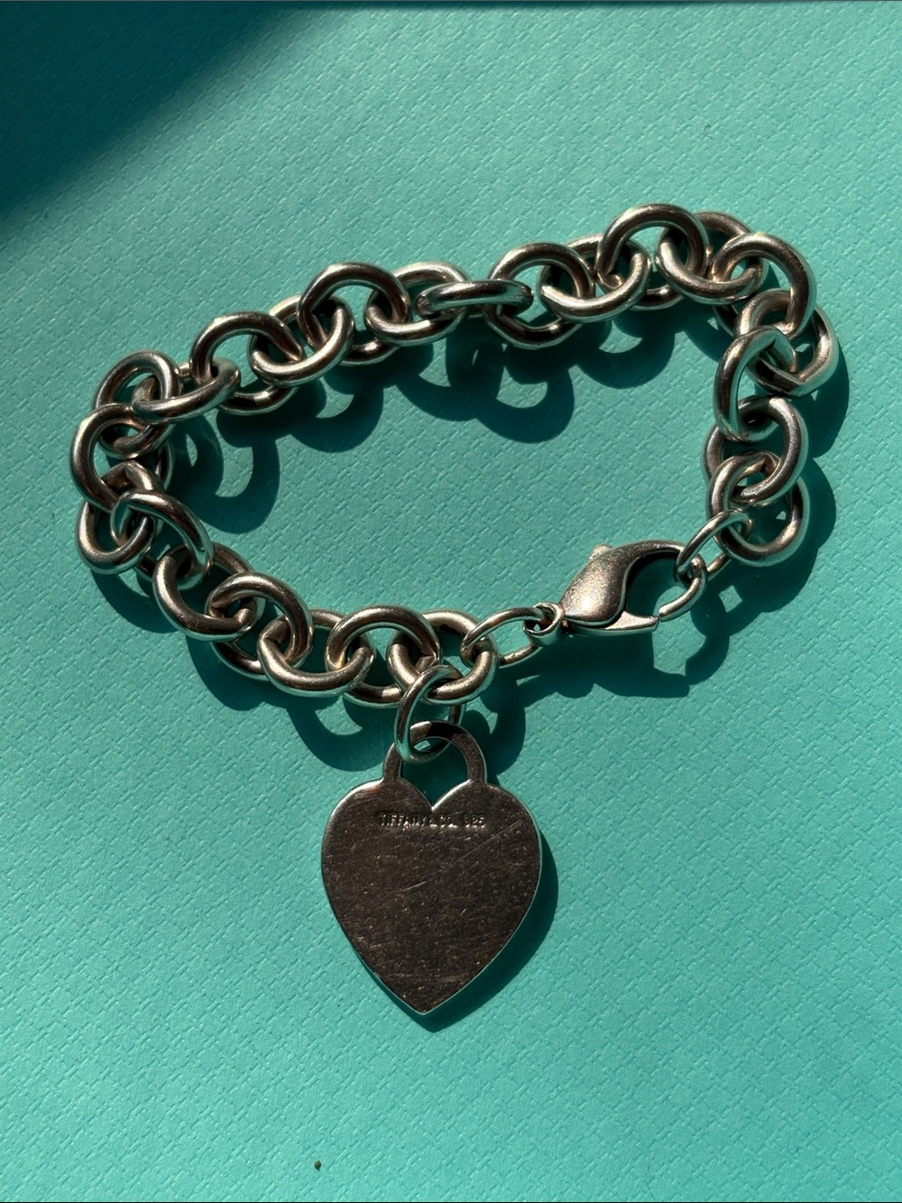 Tiffany and Company Silver Heart Charm Link Bracelet - Picture 2 of 6